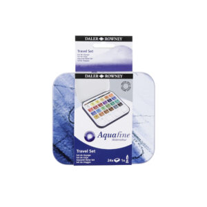 Daler-Rowney Aquafine Watercolour 24 Half Pan Travel Tin Set