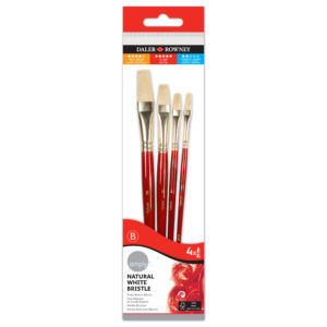 Daler-Rowney Simply Oil Brush Set Short Natural White Bristle 4 pz B 216940400