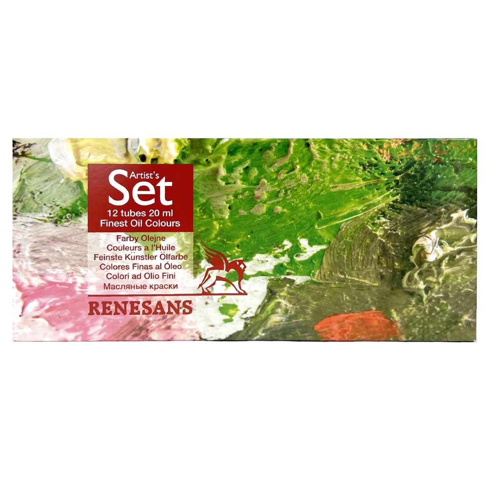 set-of-oils-for-art-oil-paints-renesans-12-colors-x-20-ml (1) RENESANS Artist's Set of Finest Oil Colours - 12 tubes x 20 ml - Image 1